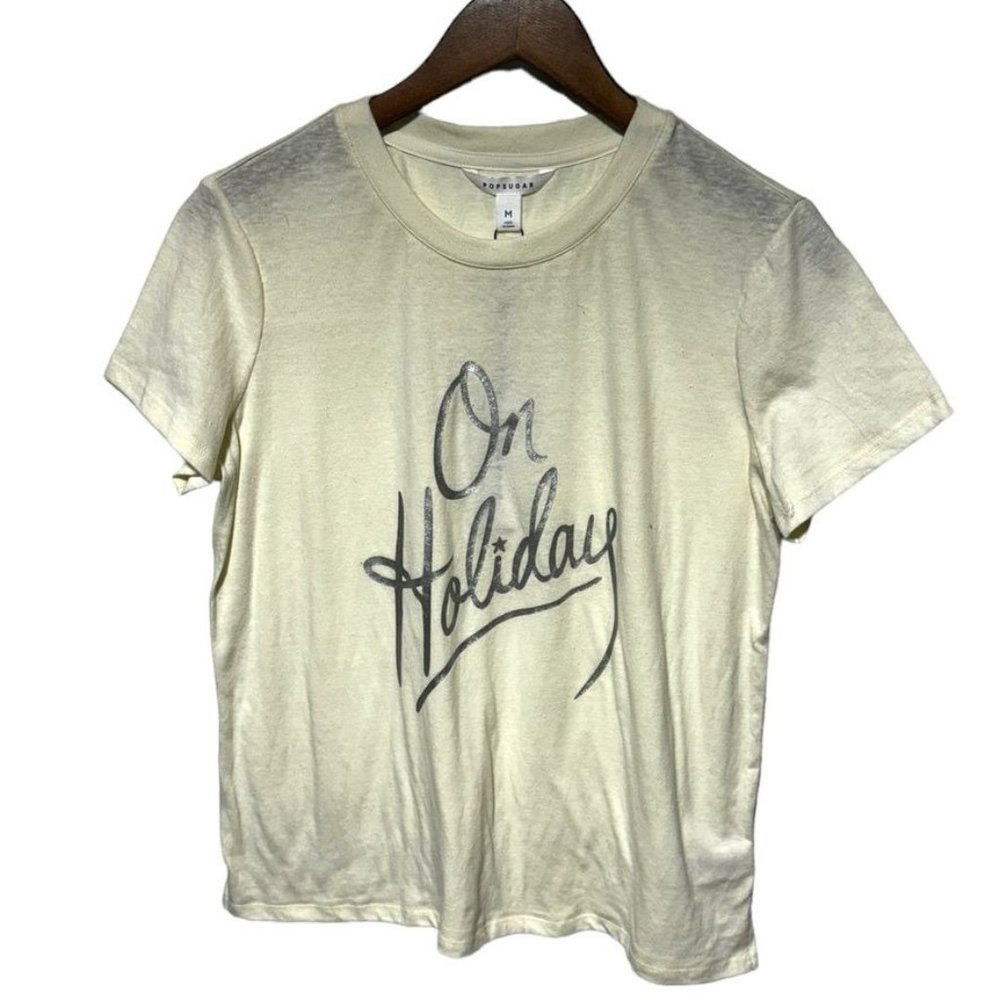 NWT Popsugar On Holiday Ivory T-Shirt Size Medium